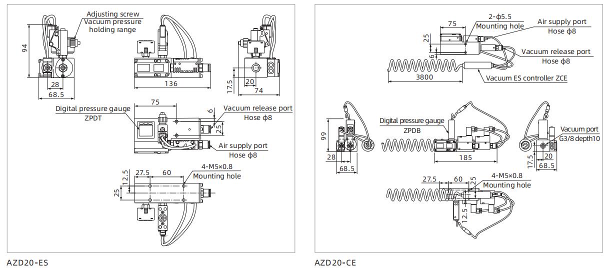 Azd Series Energy Saving Vacuum Generator