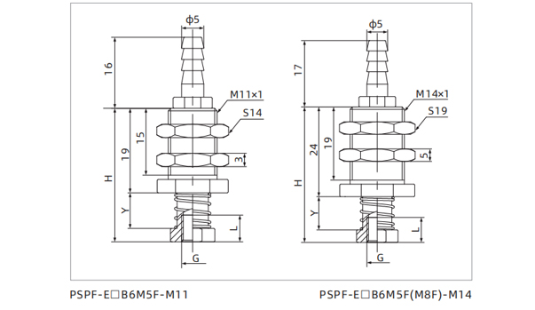 Dimensions PSPF Series Compact Level Compensator